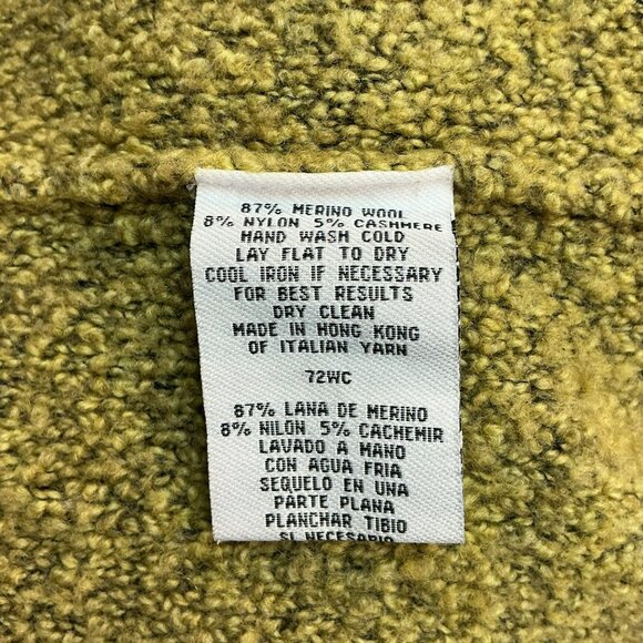 Eileen Fisher Olive Green Textured Knit Cowl Neck Sweater Womens Large Italian Y - Picture 9 of 10